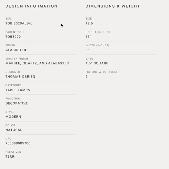 Visual Comfort Terri Cube Lamp in Alabaster - Picture 2 of 4